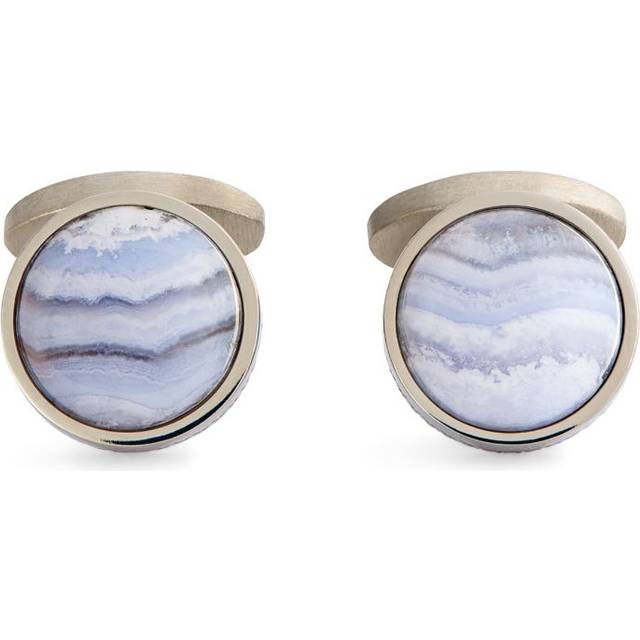 Tateossian Agate Circular Cufflinks - Silver - One size