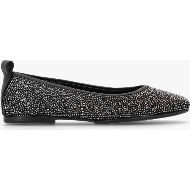 DANIEL Edgie Black Suede Jewel Embellished Ballet Pumps Size: 37, Colour: Black Suede