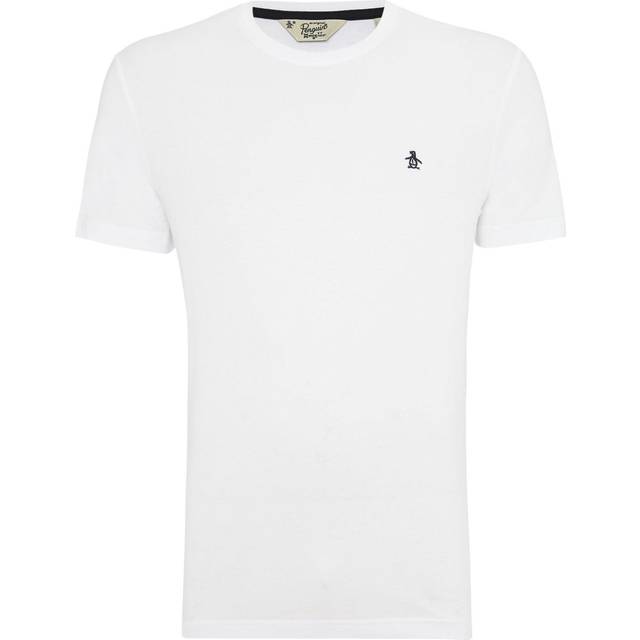 Original Penguin Crew Neck Short Sleeve Pin Point Sticker T - White