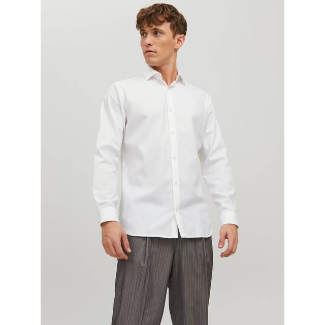 Jack & Jones Jprblaparker Shirt L/S Noos Herr Långärmade Skjortor Stl. M - Från Magasin - White/slim Fit (M)