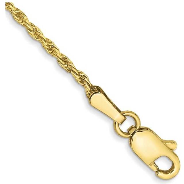 10K Yellow Gold 1.3 mm Diamond-Cut Machine Made Rope Chain 8 in. Bracelet
