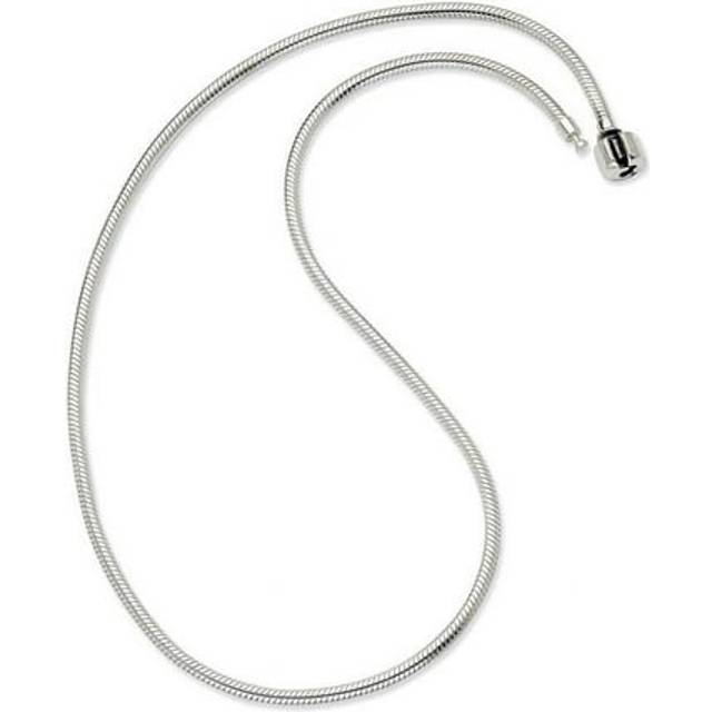 Reflection Beads QRS985-19 19 in. Sterling Silver Hinged Clasp Bead Necklace - White