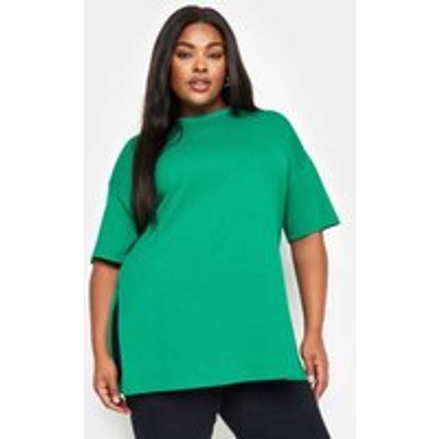 Yours Curve Green Side Split Oversized Tshirt, Women's Curve & Plus Size, Yours - 34-36