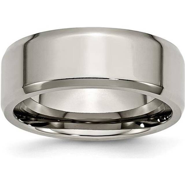 Chisel TB157-8 8 mm Titanium Beveled Edge Polished Band - Size 8