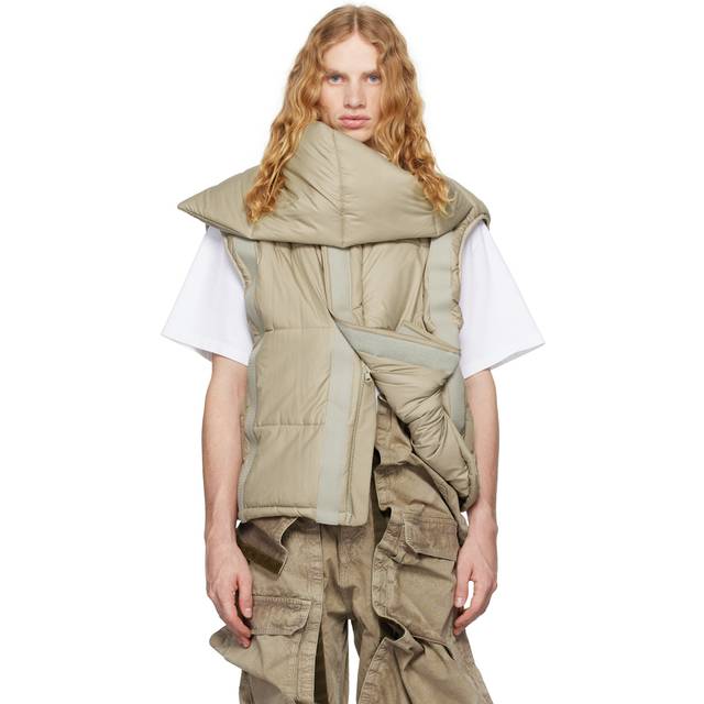 Y/Project Beige Velcro Puffer Vest - SAND - M