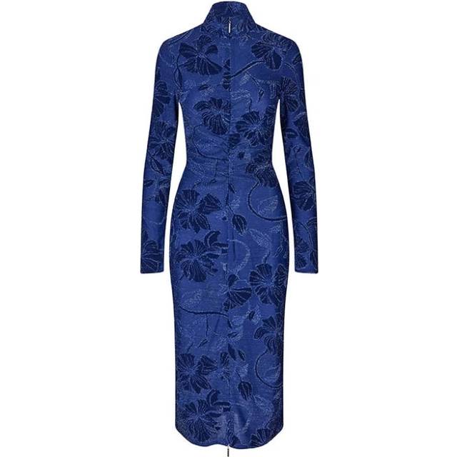 Stine Goya Gathered Lurex Midi Dress - XL - Blue