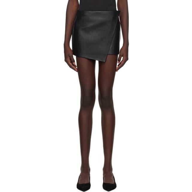The Frankie Shop Black Cleo Leather Wrap Miniskirt - Black - XS