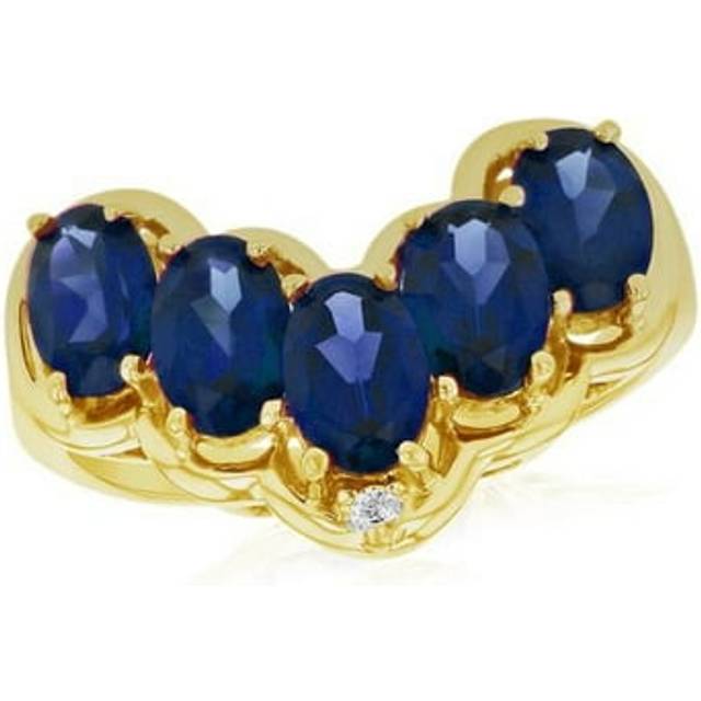 Louis Creations RL2776SD-YG-8.5 0.01 CTW Diamond & Sapphire Fashion Ring, 14K Yellow Gold - Size 8.5