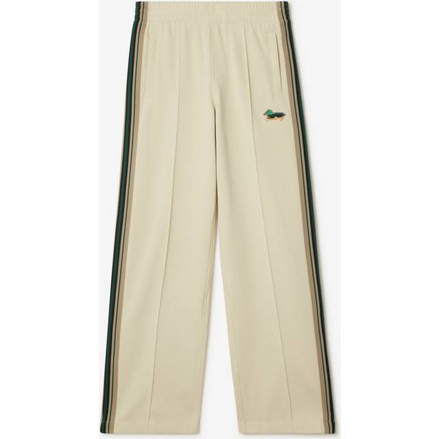 Burberry - Embroidered Striped Jersey Track Pants - Taupe - Brown - medium