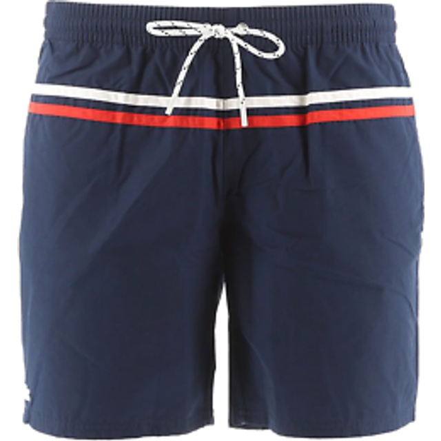 Lacoste navy white red swim shorts
