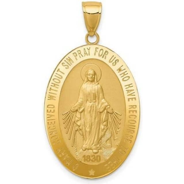 14K Yellow Gold Miraculous Medal Pendant