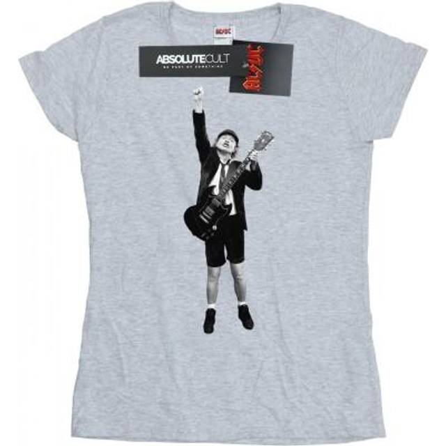 AC/DC Womens/Ladies Angus Young Cut Out Cotton T-Shirt S white
