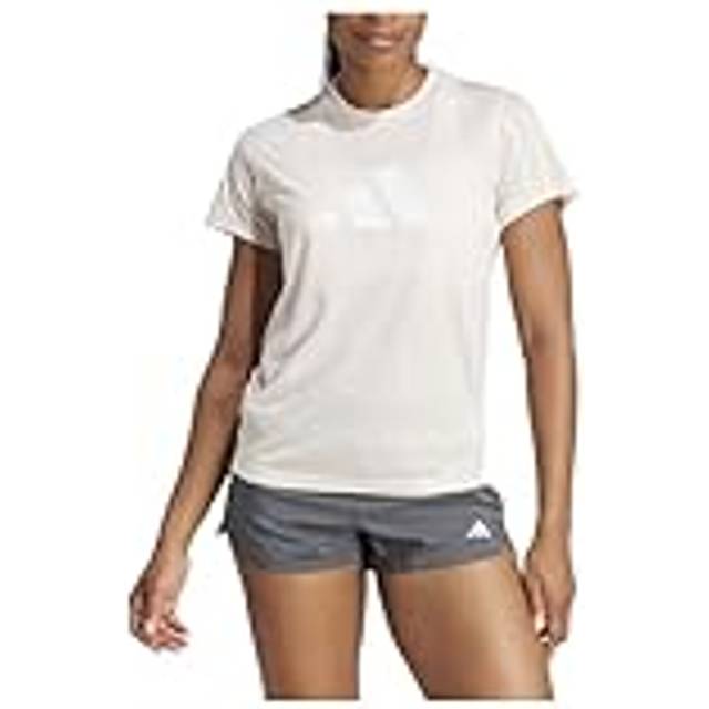 Train Essentials Big Performance Logo Training T-Shirt - Putty Mauve / White - XS