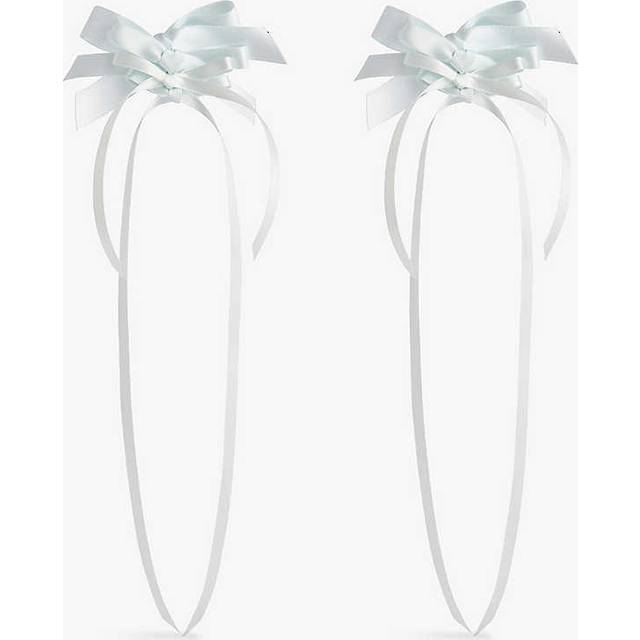 Simone Rocha Blue Rosette Bow Earrings - Duck Egg - UNI