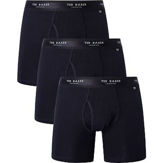 (Small, Navy) Ted Baker 3-Pack Cotton Boxer Briefs Mens Navy