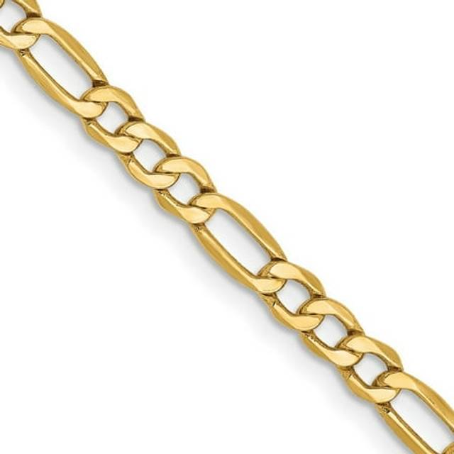 10K Yellow Gold 3.5 mm Semi-Solid 16 in. Figaro Chain