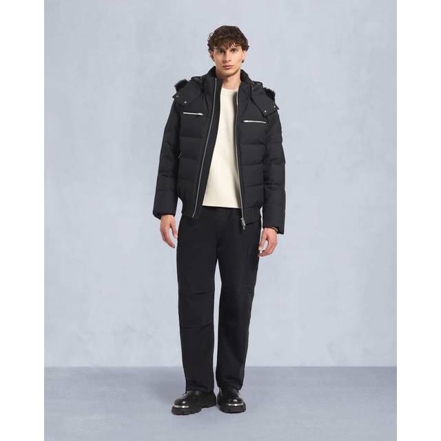 Men's Moose Knuckles Mens Cloud Neoshear Mens Bomber Jacket - Black - Size: 40/Regular
