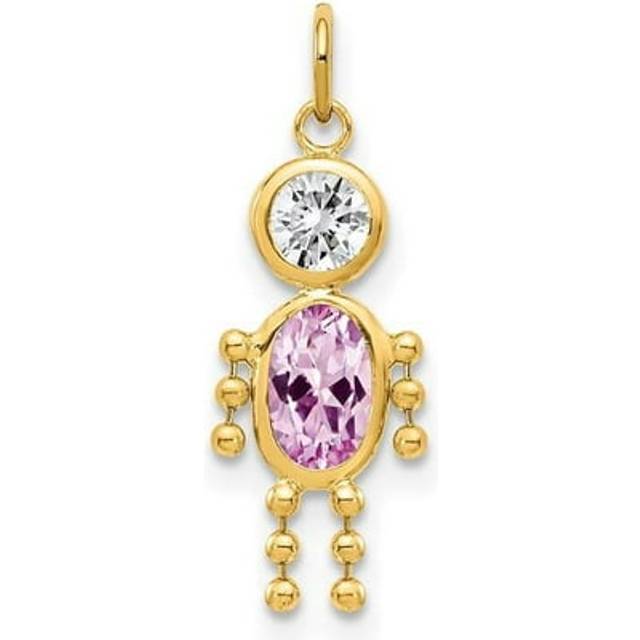 14K Yellow Gold June Boy Birthstone Charm