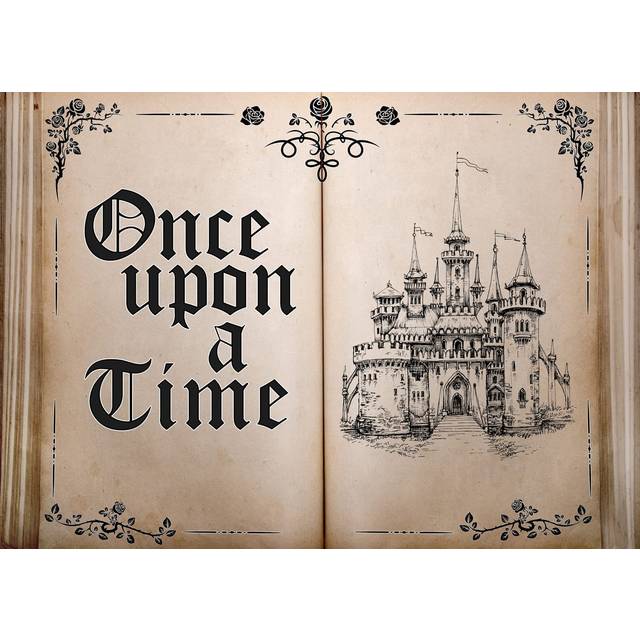 LYCGS 7X5FT Fairy Tale Books Backdrop Once Upon a Time Backdrop Ancient Castle Princess Romantic Photo Background Book Themed Pa
