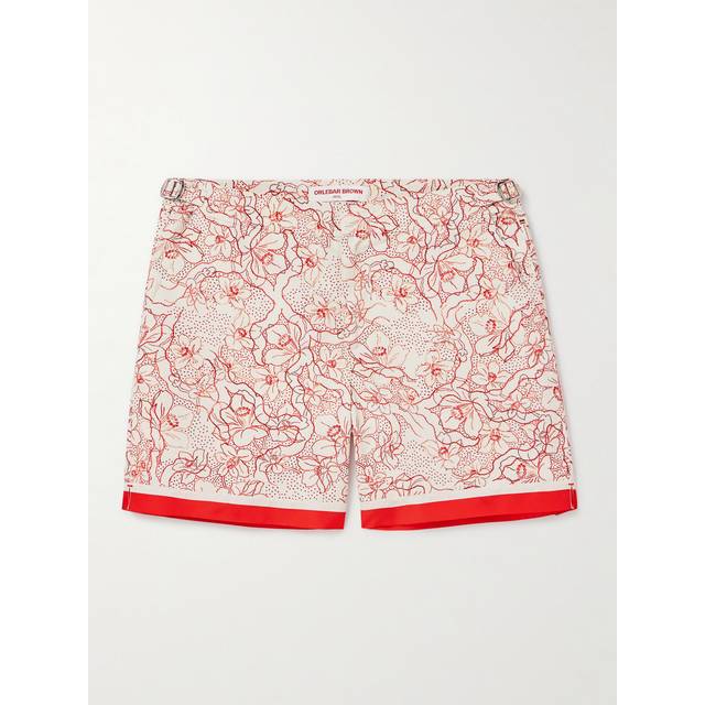 Orlebar Brown - Bulldog Slim-Fit Mid-Length Floral-Print Recycled Swim Shorts - Men - Red - UK/US 38