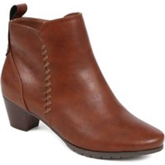 Block-Heeled Ankle Boots - WBINS40007 / 326 096 - Tan