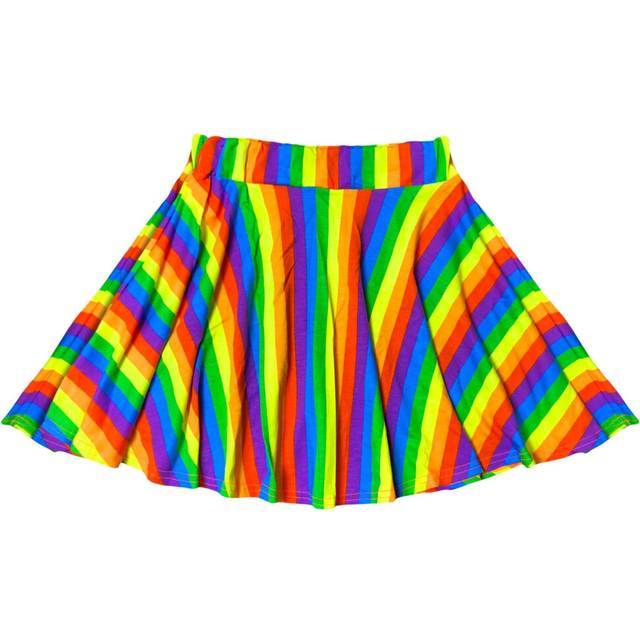Kids girls rainbow skater skirt multi color ballet dance summer wear tutu skirt