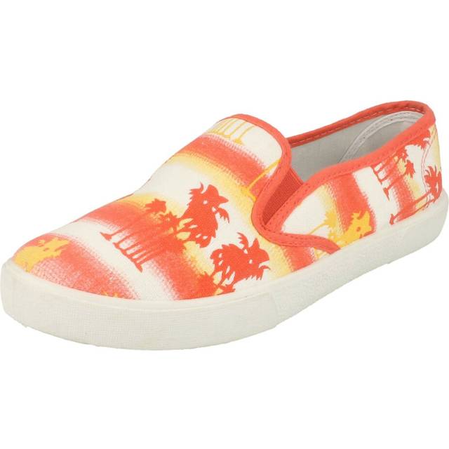 (UK 7, Pink/Orange (Orange)) Ladies Spot On Beach Style Pumps