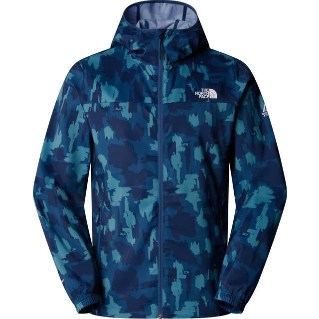 The North Face Men's Mountain Athletics Printed Hooded Wind Jacket Summit Navy Painted Mountains Print, Summit Navy Aop Print, L