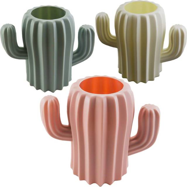 3 Pack Cute Cactus Pencil Holders, Pen Cup Cactus Storage Containers Cactus Office Decor