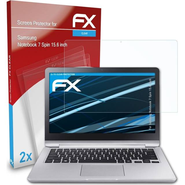 Atfolix 2x screen protector for samsung notebook 7 spin 15.6 inch clear