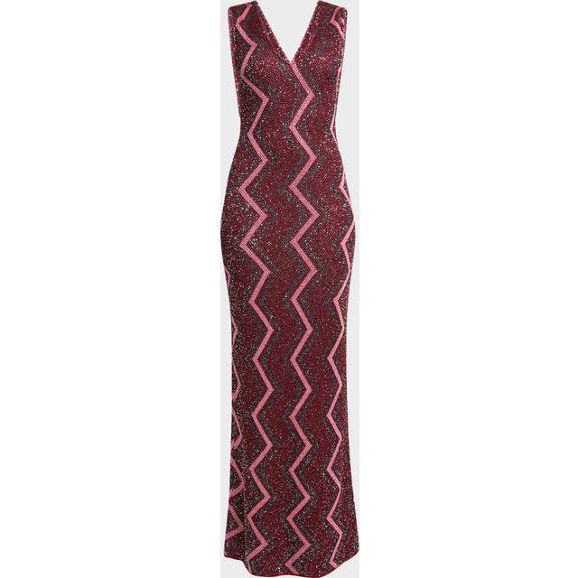 Missoni Macro Sleeveless Long Dress in Red Rose & Black - Red. Size 36 (also in ). - Red  Rose  & Black (36)
