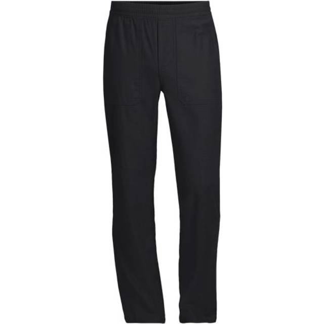 Pull-on Textured Twill Work Trousers, Men, size: S 32, regular, Black, Cotton, by Lands' End (S  32)