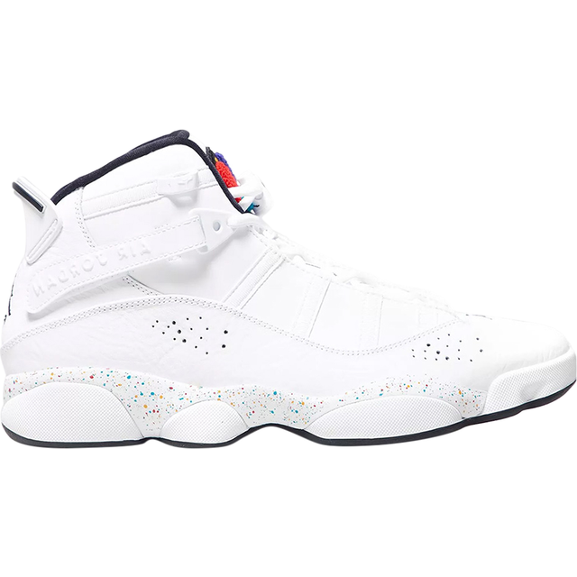 Air Jordan 6 Rings 'Paint Splatter' 322992-100 - White/Black-Canyon Gold-University Red - 10.5