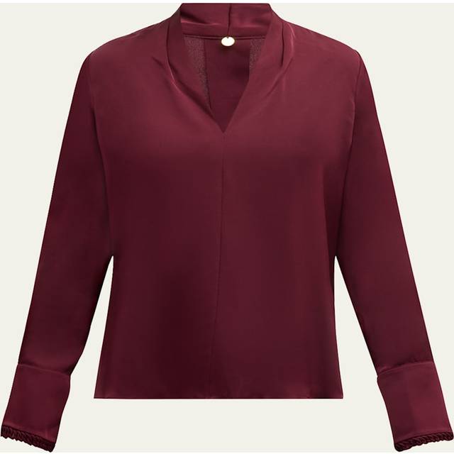 Verily Braided-Trim Silk Blouse - BLACK - X-Small