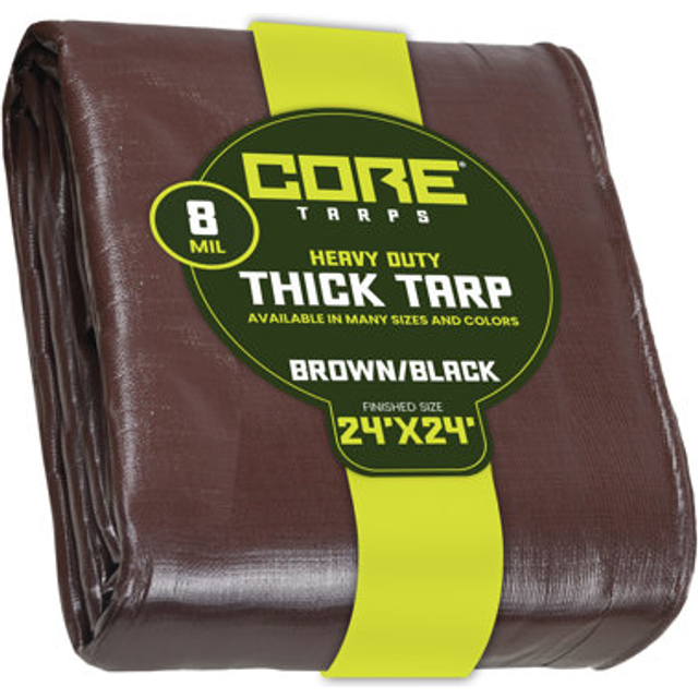 Core Tarps Heavy Duty 8 Mil Tarp Cover  Waterproof  UV Resistant  Rip and Tear Proof  Poly Tarpaulin with Reinforced Edges for Roof  Camping  Patio  P