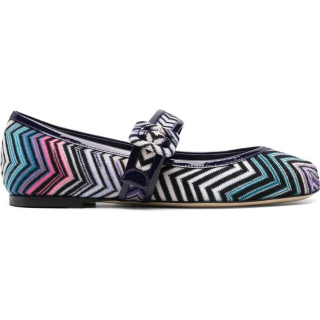 Missoni - zigzag-woven ballet flats - women - Fabric/Patent Leather/Calf Leather/Calf Leather - 39 - Purple
