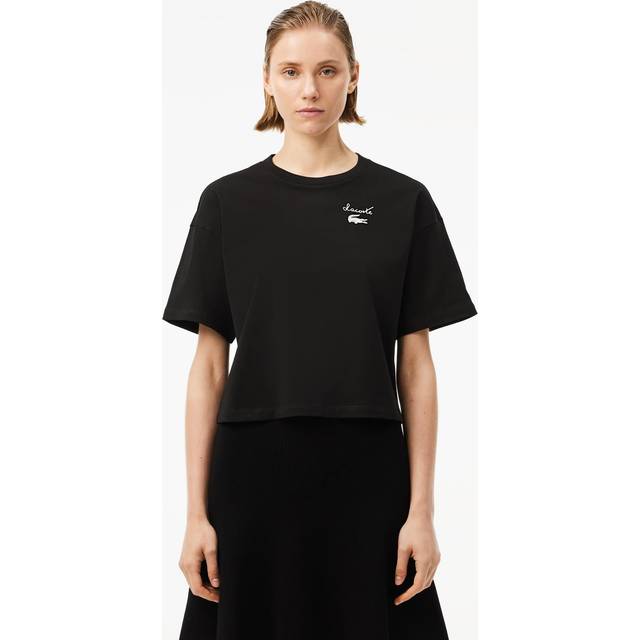 Lacoste Cotton Logo T-shirt Size 14 Noir