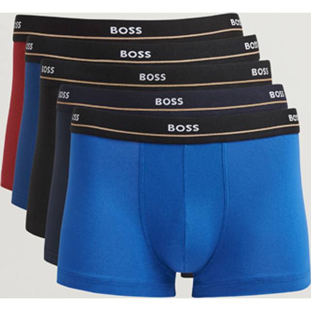 BOSS 5 Pack Essential Waistband Trunks (Blues) - Multi, Blue, Size S, Men
