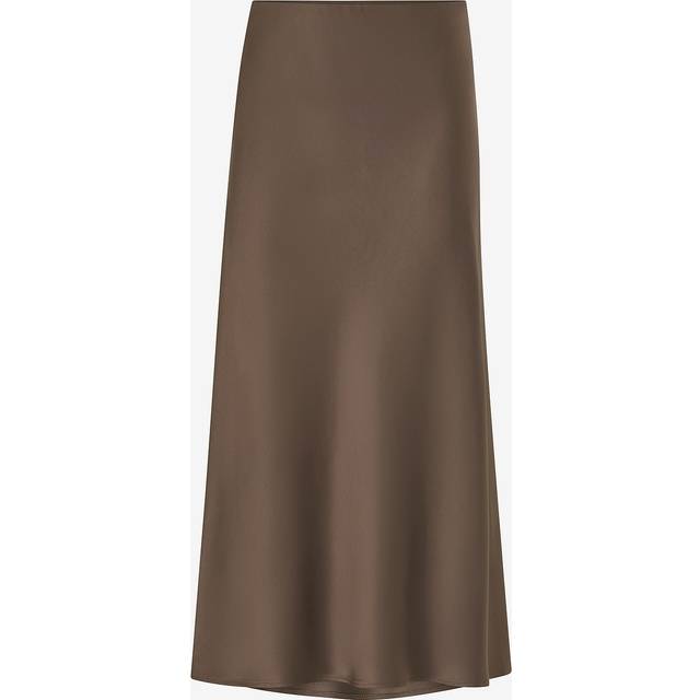 Malina Aubree Satin Skirt, Chocolate