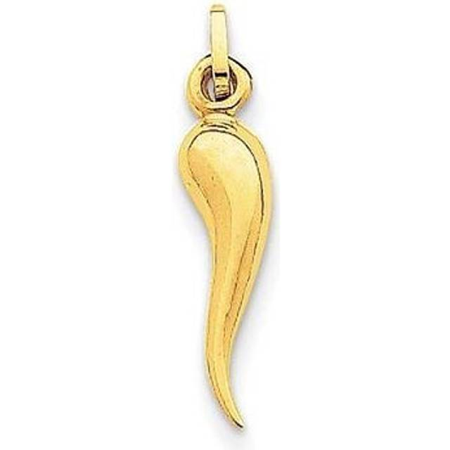 5 x 25 mm 14K Yellow Gold Italian Horn Charm