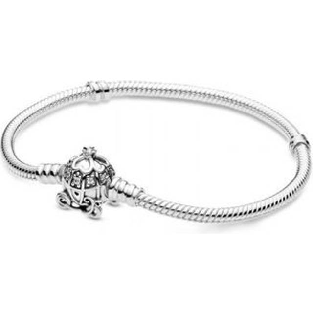 Pandora Disney Cinderella Pumpkin Coach Clasp Pandora Moments Bracelet - Sterling silver / Cubic zirconia - Sz. 23 cm - Clear