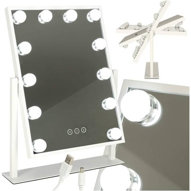 LED Sminkspegel med USB, 30x40 cm