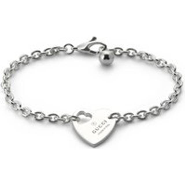 Gucci Womens Silver Trademark Logo-engraved Sterling-silver Bracelet L - SILVER