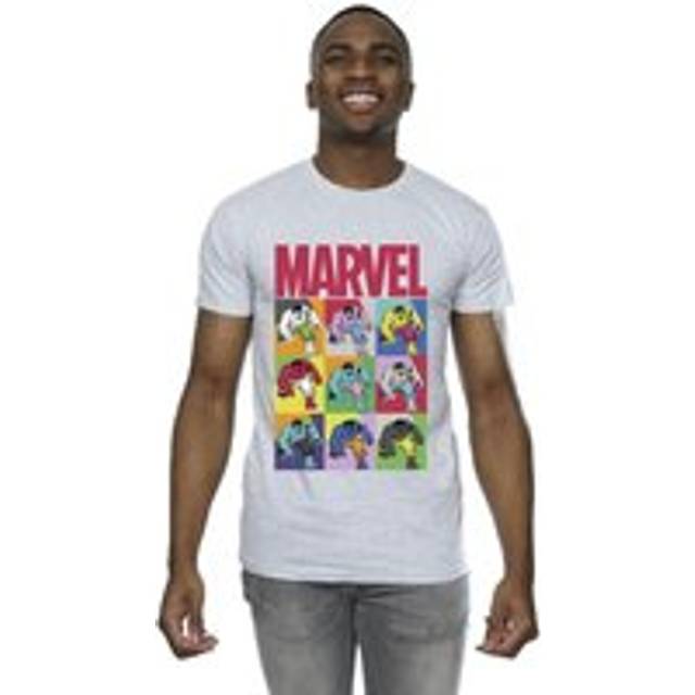 (3XL, Sports Grey) Marvel Mens Hulk Pop Art T-Shirt