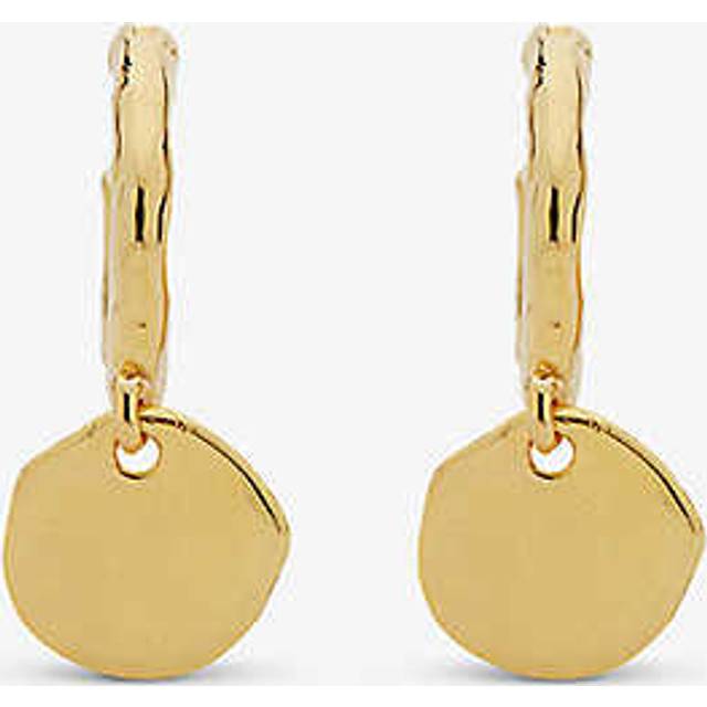 Monica Vinader Womens Gold Siren Muse Recycled 18ct Yellow Gold-plated Vermeil Silver Mini Drop Earrings - GOLD