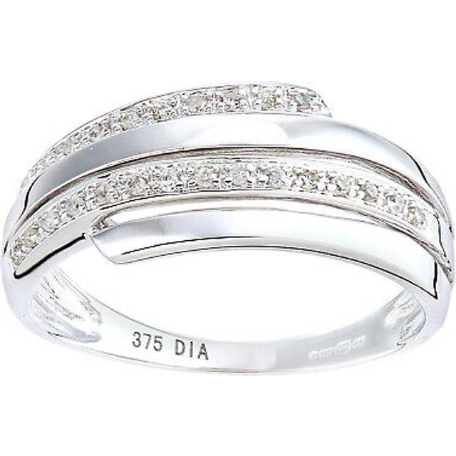 (J) Jewelco London Women 9ct (375) White Diamond Ring
