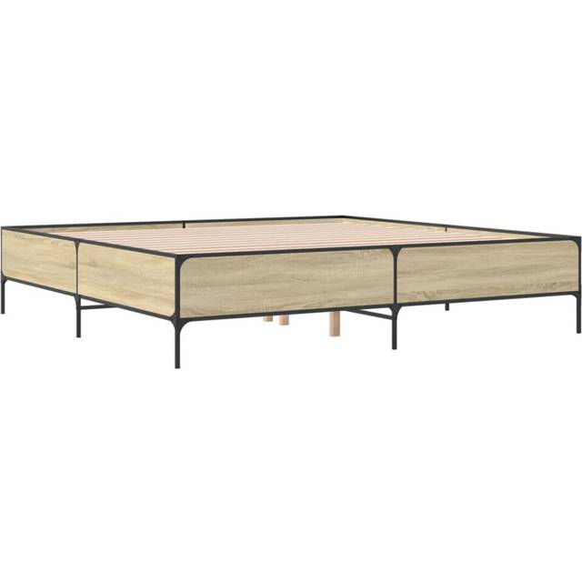 vidaXL Bed Frame without Mattress Sonoma Oak 180x200 cm Super King - Brown