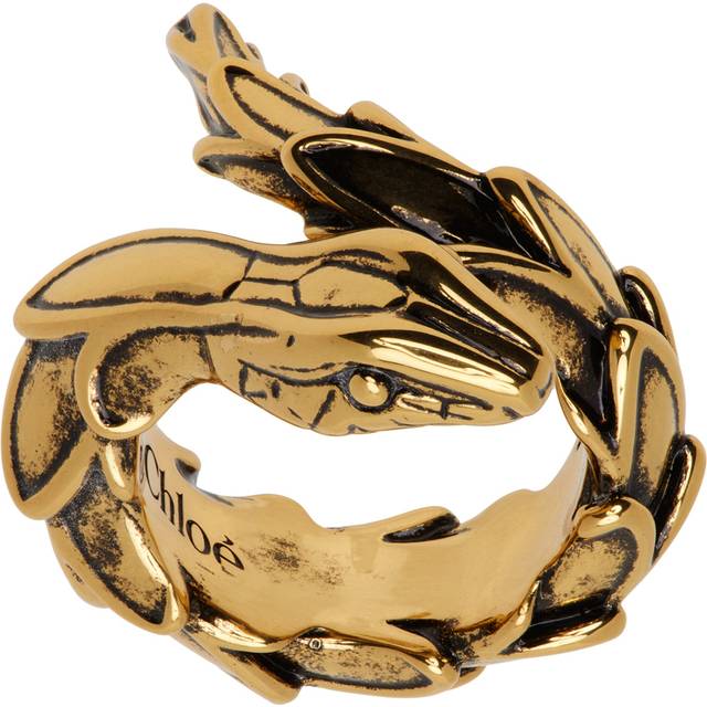 Chloé Gold 'The Chloé Snake' Ring - 9DC Vintage Gold - FR 54
