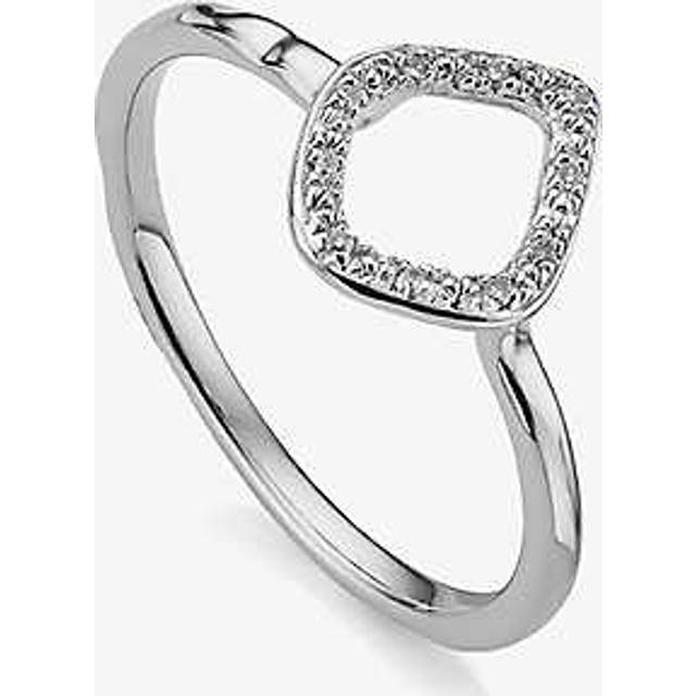 Monica Vinader Womens Sterling Silver Riva Mini Kite Sterling-silver and 0.025 Diamond Stacking Ring K - STERLING SILVER