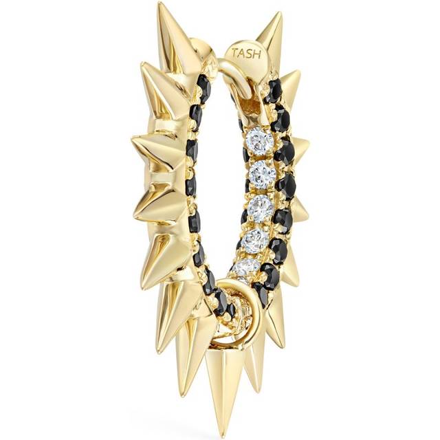 Maria Tash Metal Mohawk Diamond Spike Single Hoop Earring - Gold - 9.5mm